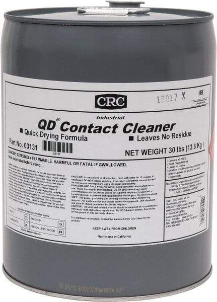 CRC - 5 Gallon Pail Contact Cleaner - 0°F Flash Point, 22,600 Volt Dielectric Strength, Flammable, Food Grade, Plastic Safe - Best Tool & Supply