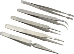 Value Collection - Stainless Steel Tweezer Set - 5 Piece - Best Tool & Supply