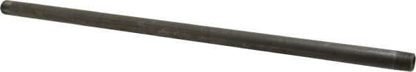 Made in USA - Schedule 80, 3/8" Diam x 18" Long Black Pipe Nipple - Threaded - Best Tool & Supply