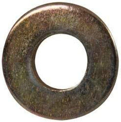 Made in USA - 1/4" Screw, Grade 8 Alloy Steel SAE Flat Washer - 9/32" ID x 5/8" OD, 0.072" Thick, Zinc Yellow Dichromate Finish - Best Tool & Supply