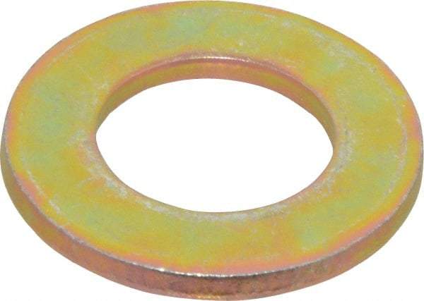 Made in USA - 3/4" Screw, Grade 8 Alloy Steel SAE Flat Washer - 13/16" ID x 1-1/2" OD, 0.146" Thick, Zinc Yellow Dichromate Finish - Best Tool & Supply