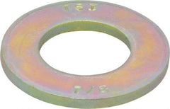 Made in USA - 7/8" Screw, Grade 8 Alloy Steel SAE Flat Washer - 15/16" ID x 1-3/4" OD, 0.16" Thick, Zinc Yellow Dichromate Finish - Best Tool & Supply