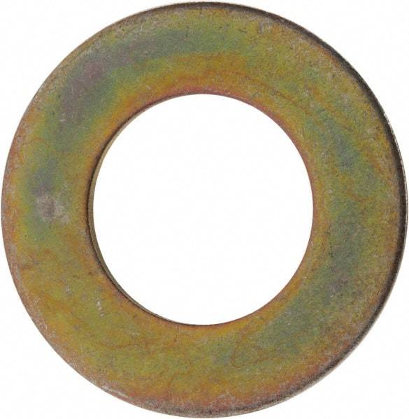 Made in USA - 1-3/8" Screw, Grade 8 Alloy Steel SAE Flat Washer - 1-7/16" ID x 2-3/4" OD, 0.213" Thick, Zinc Yellow Dichromate Finish - Best Tool & Supply