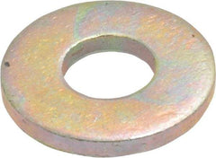 Made in USA - 1/4" Screw, Grade 8 Alloy Steel USS Flat Washer - 0.307" ID x 0.749" OD, 0.08" Thick, Zinc Yellow Dichromate Finish - Best Tool & Supply