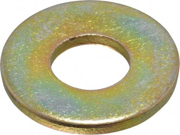 Made in USA - 5/16" Screw, Grade 8 Alloy Steel USS Flat Washer - 0.37" ID x 0.905" OD, 0.104" Thick, Zinc Yellow Dichromate Finish - Best Tool & Supply