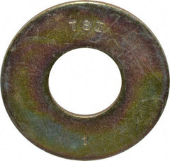 Made in USA - 1" Screw, Grade 8 Alloy Steel USS Flat Washer - 1.055" ID x 2.53" OD, 0.192" Thick, Zinc Yellow Dichromate Finish - Best Tool & Supply