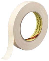 3M - 3" Wide x 60 Yd Long Tan Paper Masking Tape - Series 231, 7.6 mil Thick, 28 In/Lb Tensile Strength - Best Tool & Supply