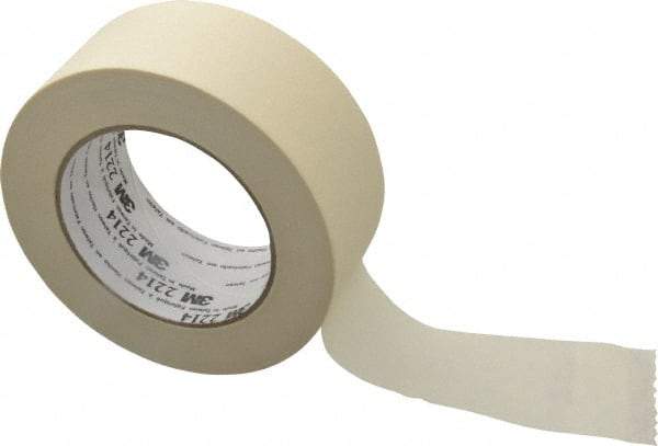 3M - 2" Wide x 60 Yd Long Tan Paper Masking Tape - Series 2214, 5.4 mil Thick, 23 In/Lb Tensile Strength - Best Tool & Supply