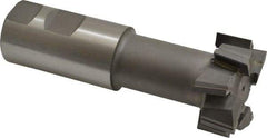 Made in USA - 1-27/32" Cut Diam, 53/64" Cut Width, 1-1/32" Neck Diam, 1-1/4" Shank Diam, 4-13/16" OAL, C2 Carbide-Tipped T-Slot Cutter - Uncoated, 1" Bolt, 2-5/16" Shank Length, Staggered Teeth, 8 Teeth, Weldon Flat - Best Tool & Supply