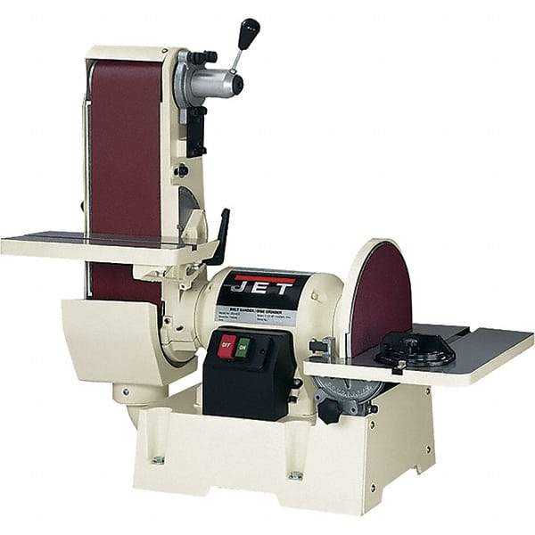 Jet - 48 Inch Long x 6 Inch Wide Belt, 12 Inch Diameter, Horizontal and Vertical Combination Sanding Machine - 2,500 Ft./min Belt Speed, 1-1/2 HP, Single Phase - Best Tool & Supply