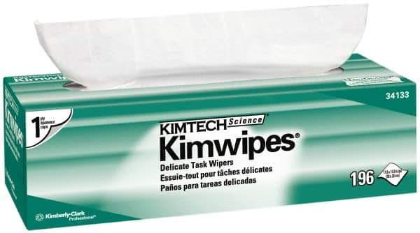 Kimtech - Dry Clean Room/Lab/Critical Task Wipes - Pop-Up, 11-3/4" x 11-3/4" Sheet Size, White - Best Tool & Supply