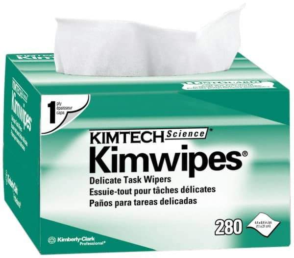 Kimtech - Dry Clean Room/Lab/Critical Task Wipes - Pop-Up, 8-3/8" x 4-3/8" Sheet Size, White - Best Tool & Supply