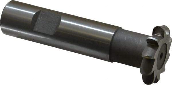 Whitney Tool Co. - 1/8" Radius, 1/4" Circle Diam, 1-1/4" Cutter Diam, Shank Connection, Convex Radius Cutter - 3/4" Shank Diam, 3-1/2" OAL, High Speed Steel, Uncoated, Profile Ground, 10 Teeth, Weldon Flat - Best Tool & Supply