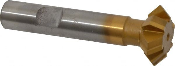 Whitney Tool Co. - 1° 1" Cut Diam, 3/8" Cut Width, 1/2" Shank, Carbide-Tipped Double-Angle Cutter - Best Tool & Supply