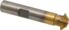 Whitney Tool Co. - 1/2" Diam x 1/8" Width of Cut, 45° Included Angle, Shank Connection, Carbide Tipped Single Angle Cutter - 3/8" Shank Diam, 2-1/8" Overall Length, Right Hand Cut, TiN Coated - Best Tool & Supply