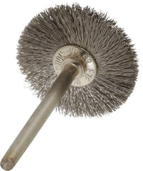 Anderson - 1" OD, 1/8" Shank Diam, Crimped Stainless Steel Wheel Brush - 0.005" Filament Diam, 25,000 RPM - Best Tool & Supply