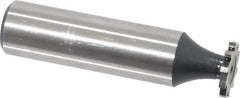 Interstate - 1/2" Diam x 1/16" Face Width, High Speed Steel, 8 Teeth, Shank Connection Woodruff Keyseat Cutter - Uncoated, 2-1/16" OAL x 1/2" Shank, Straight Teeth, ANSI 204, Old Standard 1 - Best Tool & Supply