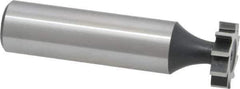 Interstate - 5/8" Diam x 5/32" Face Width, High Speed Steel, 8 Teeth, Shank Connection Woodruff Keyseat Cutter - Uncoated, 2-5/32" OAL x 1/2" Shank, Straight Teeth, ANSI 505, Old Standard 6 - Best Tool & Supply