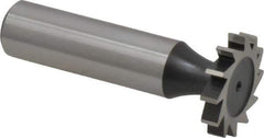 Interstate - 7/8" Diam x 5/32" Face Width, High Speed Steel, 10 Teeth, Shank Connection Woodruff Keyseat Cutter - Uncoated, 2-5/32" OAL x 1/2" Shank, Straight Teeth, ANSI 507, Old Standard 10 - Best Tool & Supply