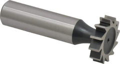 Interstate - 7/8" Diam x 7/32" Face Width, High Speed Steel, 10 Teeth, Shank Connection Woodruff Keyseat Cutter - Uncoated, 2-7/32" OAL x 1/2" Shank, Straight Teeth, ANSI 707, Old Standard 12 - Best Tool & Supply