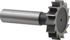 Interstate - 1-3/8" Diam x 5/16" Face Width, High Speed Steel, 14 Teeth, Shank Connection Woodruff Keyseat Cutter - Uncoated, 2-5/16" OAL x 1/2" Shank, Straight Teeth, ANSI 1011, Old Standard 23 - Best Tool & Supply