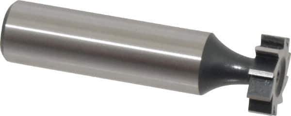 Interstate - 5/8" Diam x 3/16" Face Width, High Speed Steel, 8 Teeth, Shank Connection Woodruff Keyseat Cutter - Uncoated, 2-3/16" OAL x 1/2" Shank, Straight Teeth, ANSI 605, Old Standard 61 - Best Tool & Supply