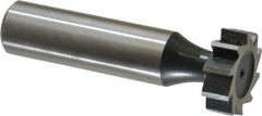 Interstate - 3/4" Diam x 1/4" Face Width, High Speed Steel, 10 Teeth, Shank Connection Woodruff Keyseat Cutter - Uncoated, 2-1/4" OAL x 1/2" Shank, Straight Teeth, ANSI 806, Old Standard 91 - Best Tool & Supply