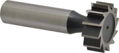 Interstate - 1" Diam x 3/8" Face Width, High Speed Steel, 12 Teeth, Shank Connection Woodruff Keyseat Cutter - Uncoated, 2-3/8" OAL x 1/2" Shank, Straight Teeth, ANSI 1208, Old Standard 152 - Best Tool & Supply