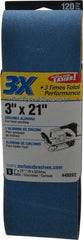 Norton - 3" Wide x 21" OAL, 120 Grit, Zirconia Alumina Abrasive Belt - Zirconia Alumina, Fine, Coated, Y Weighted Cloth Backing, Series 3X - Best Tool & Supply