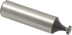 Interstate - 1/4" Diam x 1/16" Face Width, High Speed Steel, 6 Teeth, Shank Connection Woodruff Keyseat Cutter - Uncoated, 2-1/16" OAL x 1/2" Shank, Straight Teeth, ANSI 202, Old Standard 201 - Best Tool & Supply