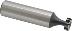 Interstate - 3/8" Diam x 1/8" Face Width, High Speed Steel, 6 Teeth, Shank Connection Woodruff Keyseat Cutter - Uncoated, 2-1/8" OAL x 1/2" Shank, Straight Teeth, ANSI 403, Old Standard 213 - Best Tool & Supply