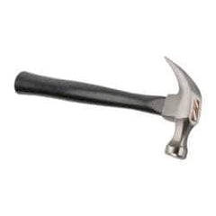 Stanley - 13/16 Lb Head, Curved Claw Nail Hammer - 12-19/64" OAL, Carbon Steel Head, Smooth Face, Wood Handle - Best Tool & Supply