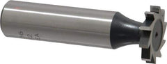 Interstate - 3/4" Diam x 1/8" Face Width, Cobalt, 10 Teeth, Shank Connection Woodruff Keyseat Cutter - Uncoated, 2-1/8" OAL x 1/2" Shank, Straight Teeth, ANSI 406, Old Standard 7 - Best Tool & Supply