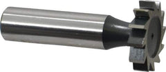 Interstate - 1" Diam x 7/32" Face Width, Cobalt, 12 Teeth, Shank Connection Woodruff Keyseat Cutter - Uncoated, 2-7/32" OAL x 1/2" Shank, Straight Teeth, ANSI 708, Old Standard 14 - Best Tool & Supply