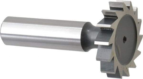 Interstate - 1-1/4" Diam x 1/4" Face Width, Cobalt, 14 Teeth, Shank Connection Woodruff Keyseat Cutter - Uncoated, 2-1/4" OAL x 1/2" Shank, Straight Teeth, ANSI 810, Old Standard 21 - Best Tool & Supply