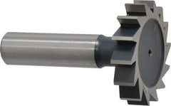 Interstate - 1-1/2" Diam x 5/16" Face Width, Cobalt, 16 Teeth, Shank Connection Woodruff Keyseat Cutter - Uncoated, 2-5/16" OAL x 1/2" Shank, Straight Teeth, ANSI 1012, Old Standard 25 - Best Tool & Supply