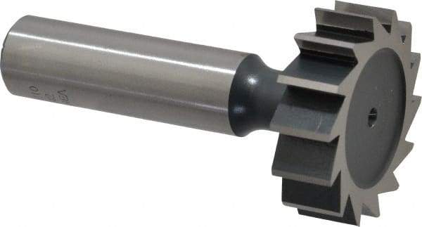 Interstate - 1-1/4" Diam x 3/8" Face Width, Cobalt, 14 Teeth, Shank Connection Woodruff Keyseat Cutter - Uncoated, 2-3/8" OAL x 1/2" Shank, Straight Teeth, ANSI 1210, Old Standard E - Best Tool & Supply