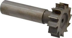 Interstate - 1-1/8" Diam x 5/16" Face Width, High Speed Steel, 12 Teeth, Shank Connection Woodruff Keyseat Cutter - Uncoated, 2-5/16" OAL x 1/2" Shank, Straight Teeth, ANSI 1009, Old Standard C - Best Tool & Supply