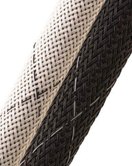 Techflex - Black/White Braided Expandable Cable Sleeve - 50' Coil Length, -103 to 257°F - Best Tool & Supply