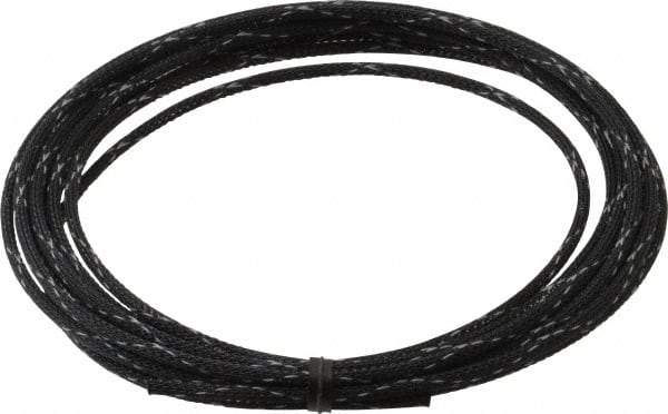 Techflex - Black/White Braided Expandable Cable Sleeve - 10' Coil Length, -103 to 257°F - Best Tool & Supply