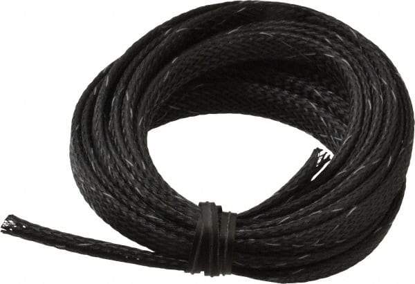 Techflex - Black/White Braided Expandable Cable Sleeve - 10' Coil Length, -103 to 257°F - Best Tool & Supply