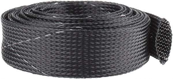 Techflex - Black/White Braided Expandable Cable Sleeve - 10' Coil Length, -103 to 257°F - Best Tool & Supply