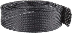 Techflex - Black/White Braided Expandable Cable Sleeve - 10' Coil Length, -103 to 257°F - Best Tool & Supply