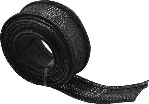 Techflex - Black Braided Cable Sleeve - 10' Coil Length, -103 to 257°F - Best Tool & Supply