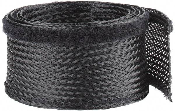 Techflex - Black Braided Cable Sleeve - 3' Coil Length, -103 to 257°F - Best Tool & Supply