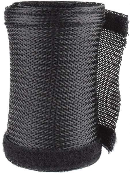 Techflex - Black Braided Cable Sleeve - 3' Coil Length, -103 to 257°F - Best Tool & Supply