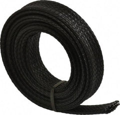 Techflex - Black Braided Expandable Cable Sleeve - 10' Coil Length, -103 to 257°F - Best Tool & Supply