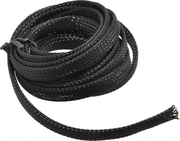 Techflex - Black Braided Expandable Cable Sleeve - 10' Coil Length, -103 to 257°F - Best Tool & Supply