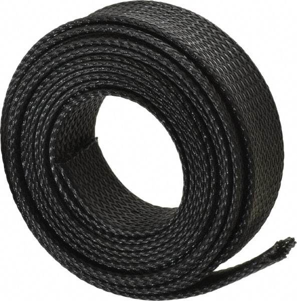 Techflex - Black Braided Expandable Cable Sleeve - 10' Coil Length, -103 to 257°F - Best Tool & Supply