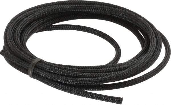 Techflex - Black Braided Expandable Cable Sleeve - 10' Coil Length, -103 to 257°F - Best Tool & Supply